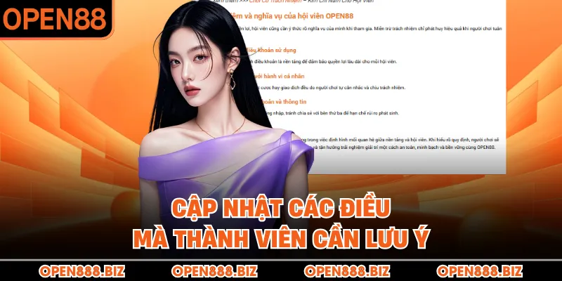Cập nhật các điều mà thành viên cần lưu ý
